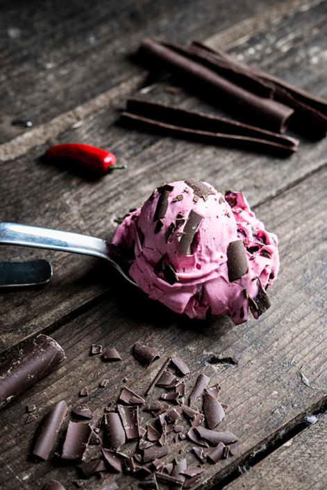 Helado de San valentín con chocolate creado por Antonio Multari.